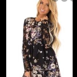 Limelush floral lace sleeve dress